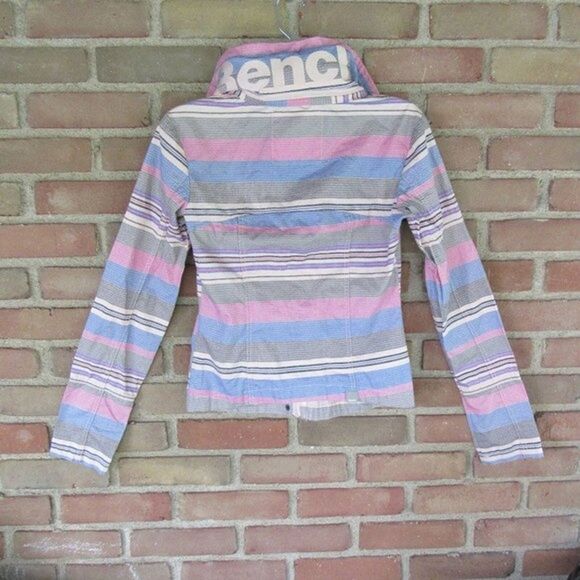 Bench. BBQ Stripe Active Jacket Womens XS Colorful Hidden Hood Outdoors Light - Picture 6 of 16